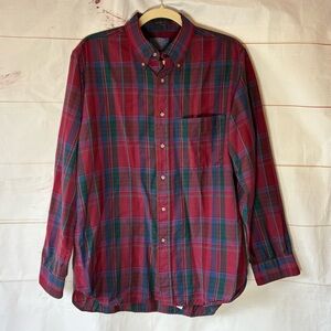 Pendleton Red and Green Plaid Button Down Shirt